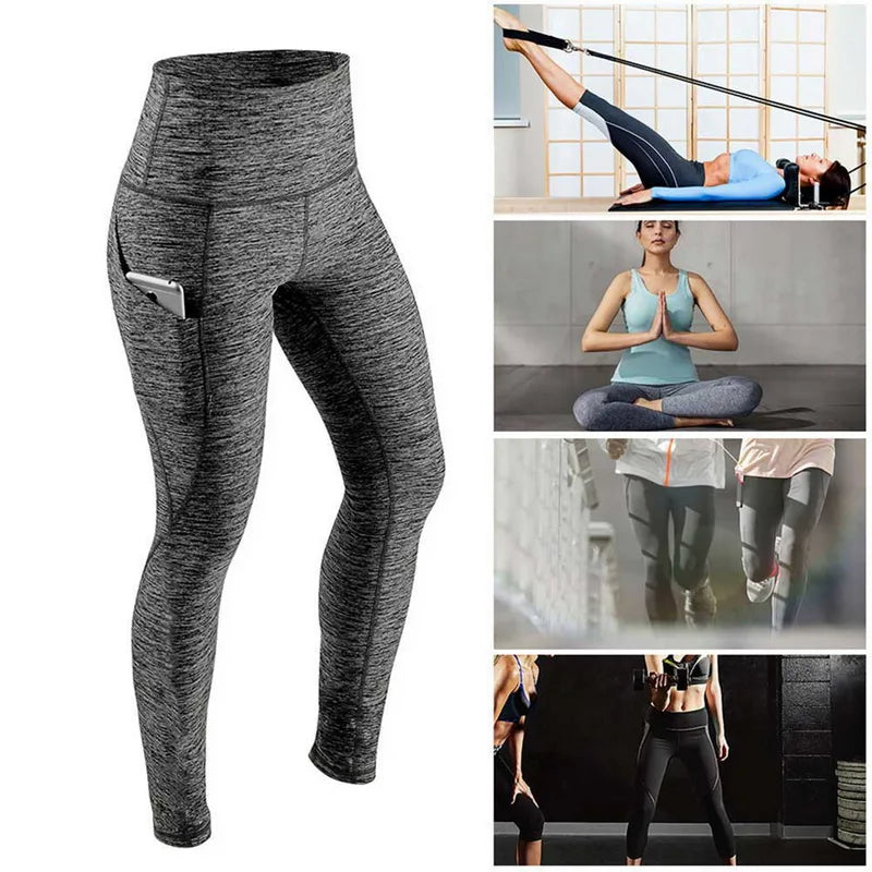 Elastische High Waist Yoga Leggings für Frauen – Mit Bauchkontrolle, Po-Raffung, Taschen und nahtloser Gym-Kompression für höchsten Komfort