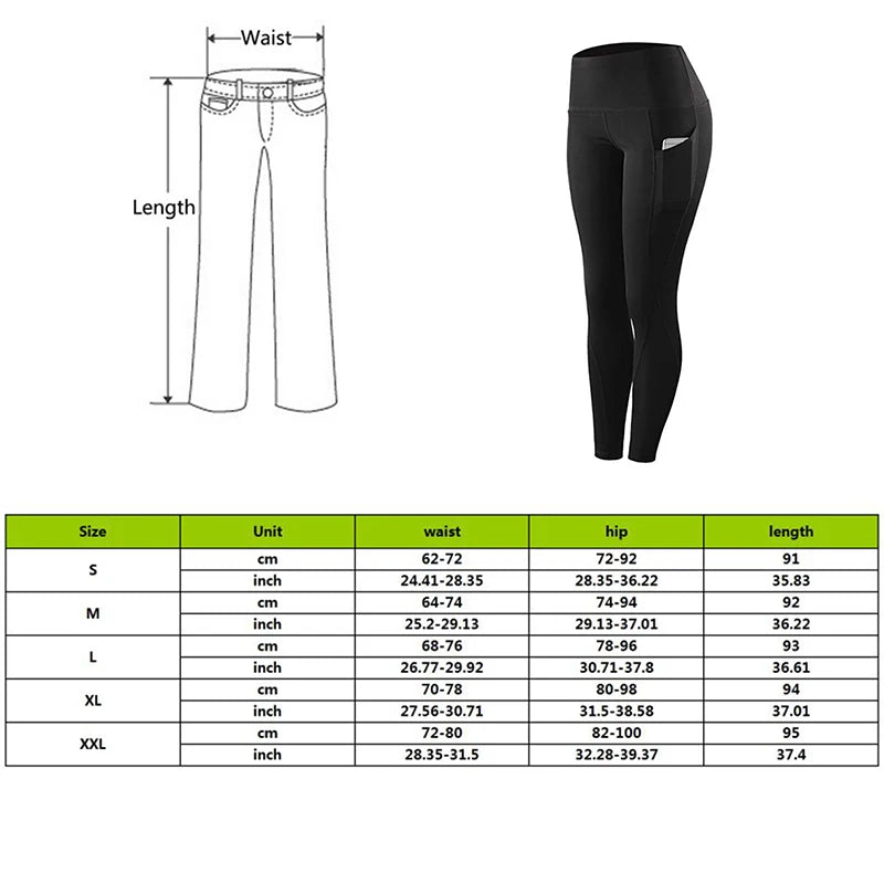Elastische High Waist Yoga Leggings für Frauen – Mit Bauchkontrolle, Po-Raffung, Taschen und nahtloser Gym-Kompression für höchsten Komfort