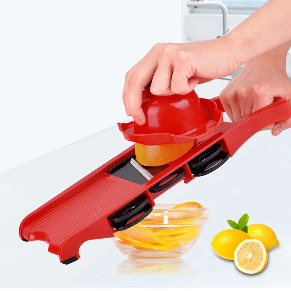 6-in-1 Küchengadget-Set – Mandoline-Slicer, Mehrzweck-Gemüsehobel, Obstschneider und Reibe mit 6 Klingen für müheloses Schneiden und Raspeln