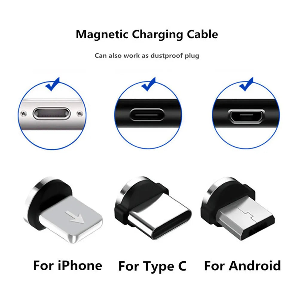 USLION 5 Stücke 360° Rotierende Magnetspitzen – Austauschbare Adapter für Handys, einfach zu bedienen, langlebig
