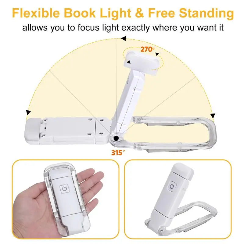 Tragbare LED Leselampe mit USB-Aufladung – Augenfreundliche Buchlampe, die als Lesezeichen und Nachtlicht dient, perfekt für das Lesen im Dunkeln