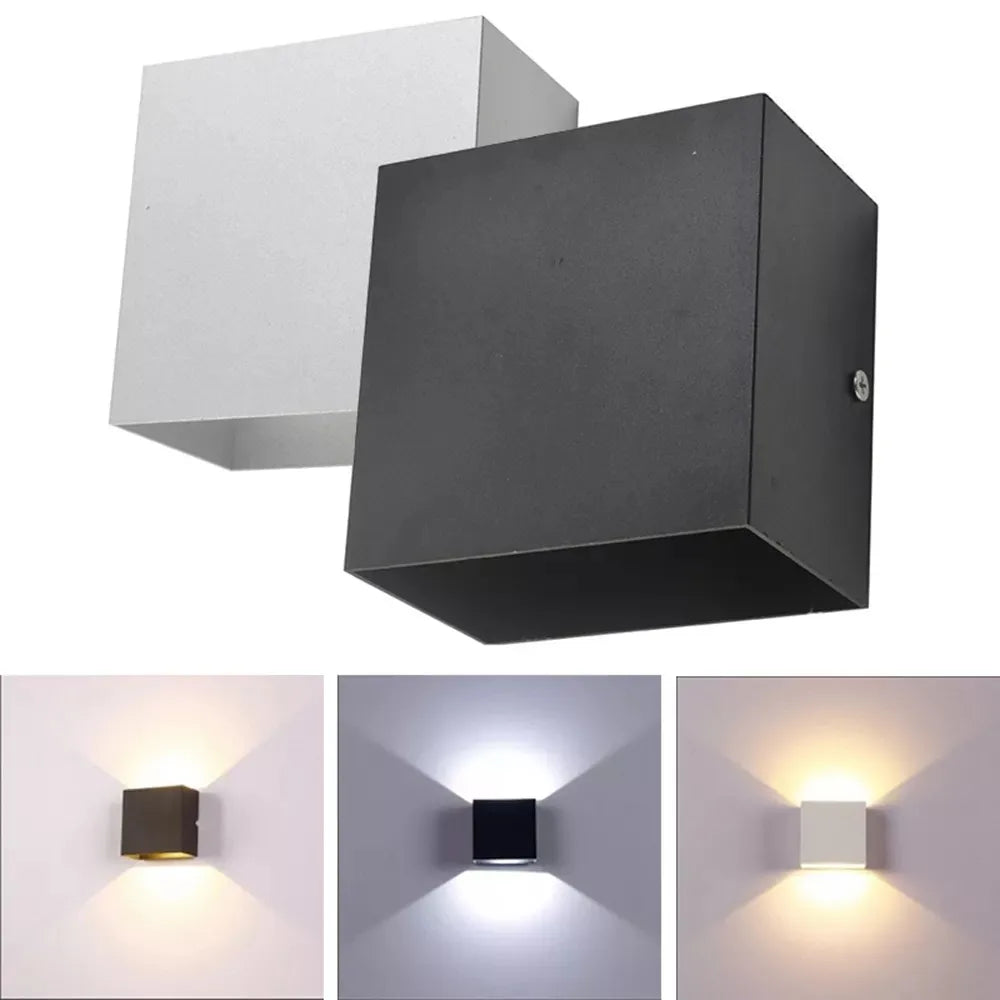 6W/12W Wasserdichte LED-Wandlampe AC85-265V – Modernes Nordic Design, Oberfläche montierbare Wandbeleuchtung für Innenräume, Wohnzimmer, Veranda und Außenbereich