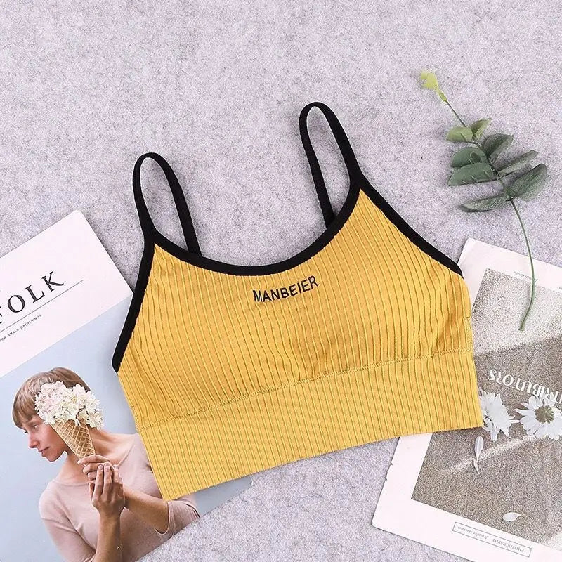 Frauen Premium Sport-BH Neuheit – Sexy und komfortabel, aus Baumwolle mit weichem Tragegefühl. Ideal als Unterwäsche oder Crop-Top für den Fitnessbereich