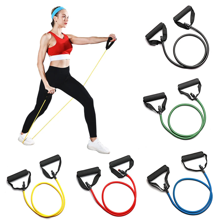 Widerstandsbänder-Set mit Griffen (5 Stufen) – Perfekt für Ganzkörper-Workouts, Muskelaufbau und Flexibilitätstraining