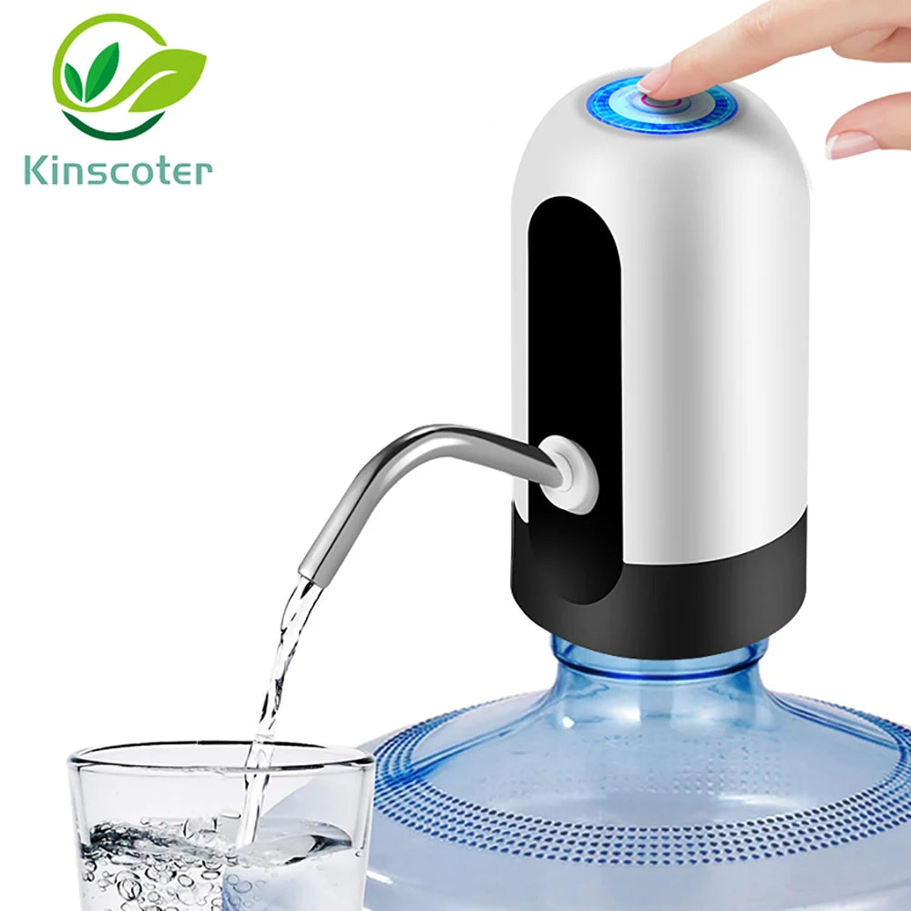 Kompakte elektrische Flüssigkeitspumpe für Flaschen – USB aufladbarer automatischer Trinkwasserspender, tragbar für zu Hause