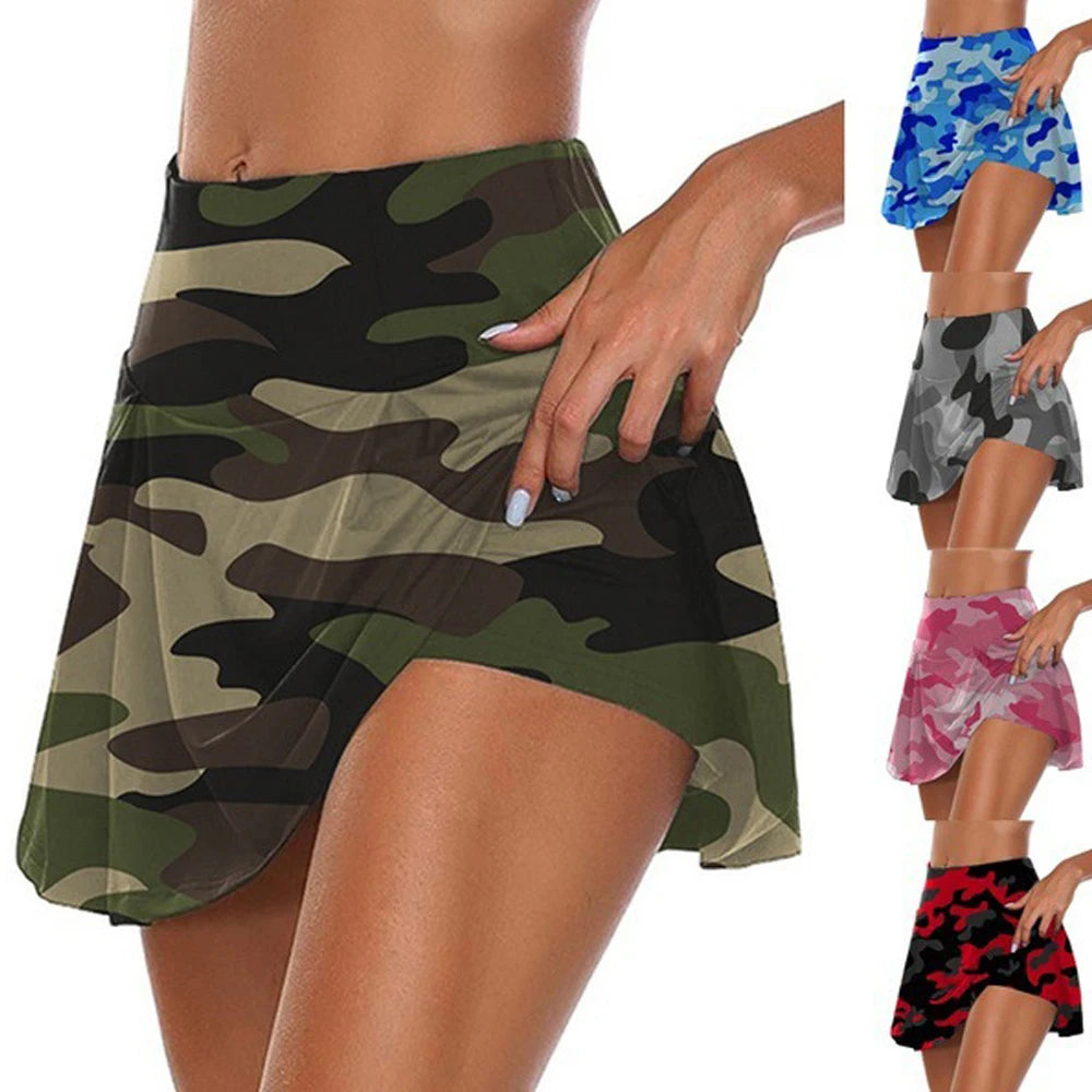 Sommerlicher Damen-Sportrock – Kurz und hoch tailliert, Perfekt für Tennis, Fitness und Tanz, Schnelltrocknendes Material, Einfarbig mit komfortablem Innenfutter