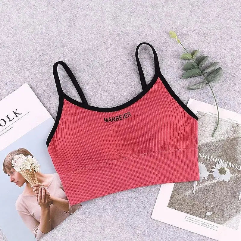 Frauen Premium Sport-BH Neuheit – Sexy und komfortabel, aus Baumwolle mit weichem Tragegefühl. Ideal als Unterwäsche oder Crop-Top für den Fitnessbereich