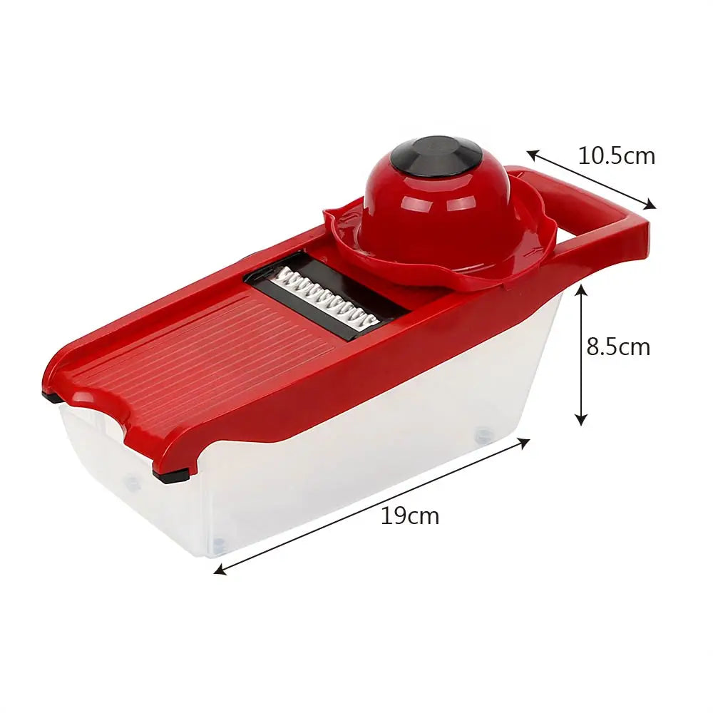 6-in-1 Küchengadget-Set – Mandoline-Slicer, Mehrzweck-Gemüsehobel, Obstschneider und Reibe mit 6 Klingen für müheloses Schneiden und Raspeln