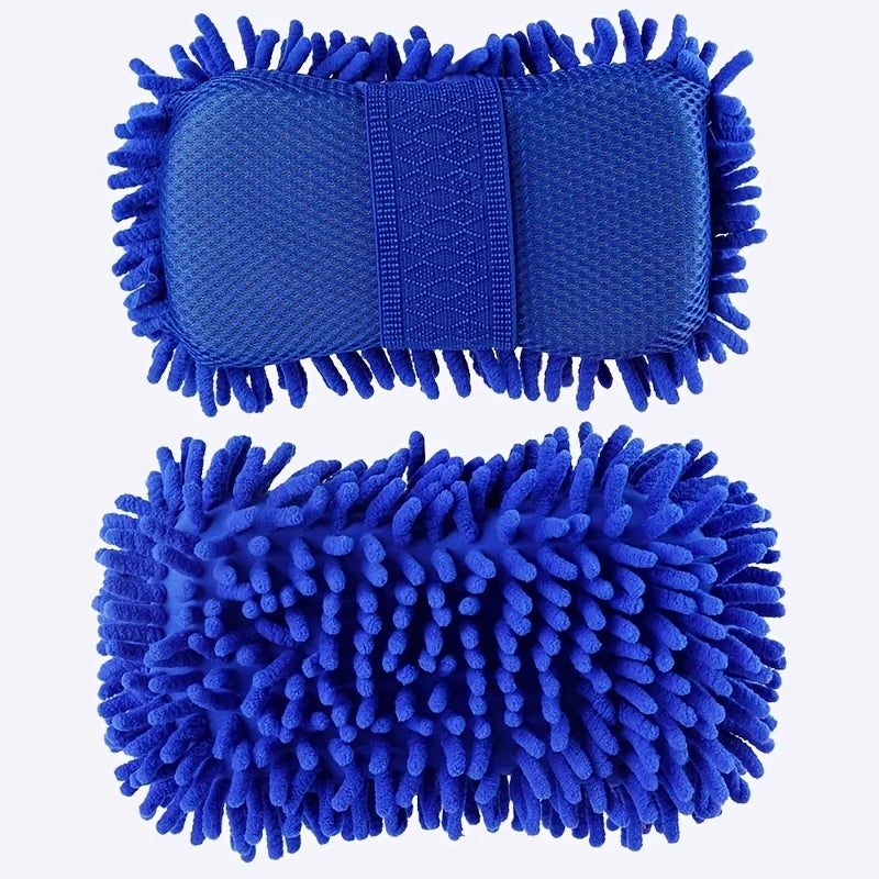 1 Stück Mikrofaserschwamm für Autos – Reinigungs- und Pflege-Set mit Tuch, Bürsten und Handschuh für Detailarbeit