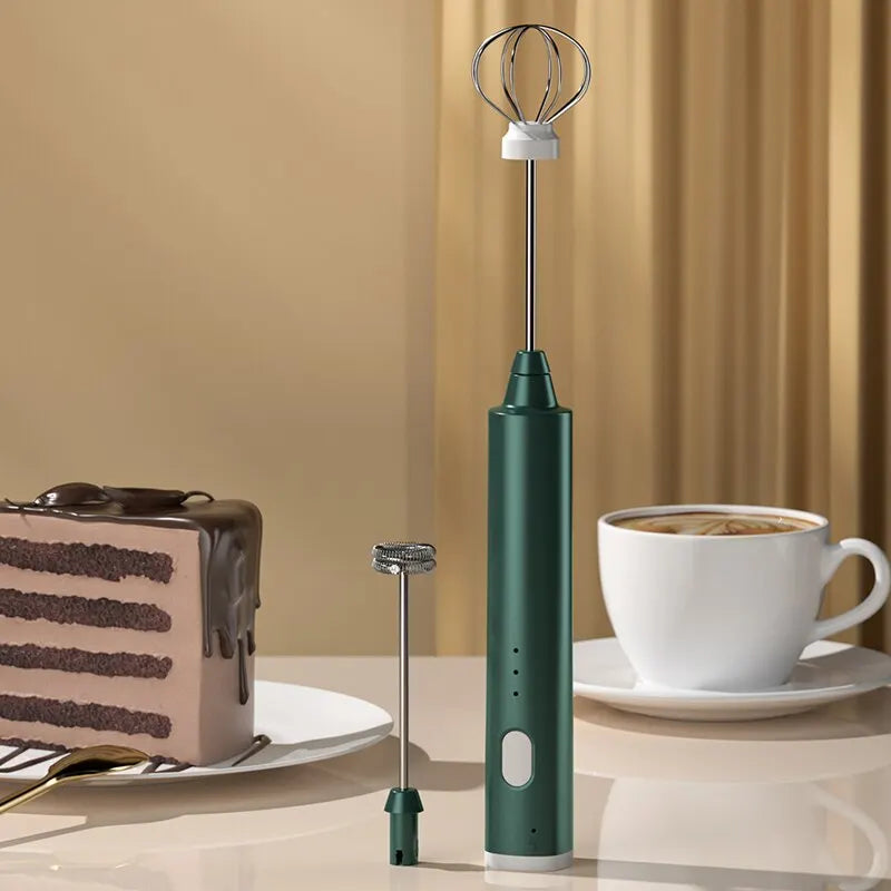 1 Stück USB-aufladbarer Handmixer mit 3 Geschwindigkeitsstufen – Elektrischer Milchaufschäumer, Schaumhersteller und Rührer für Kaffee- und Getränkefrothing, praktische Mixer-Stab