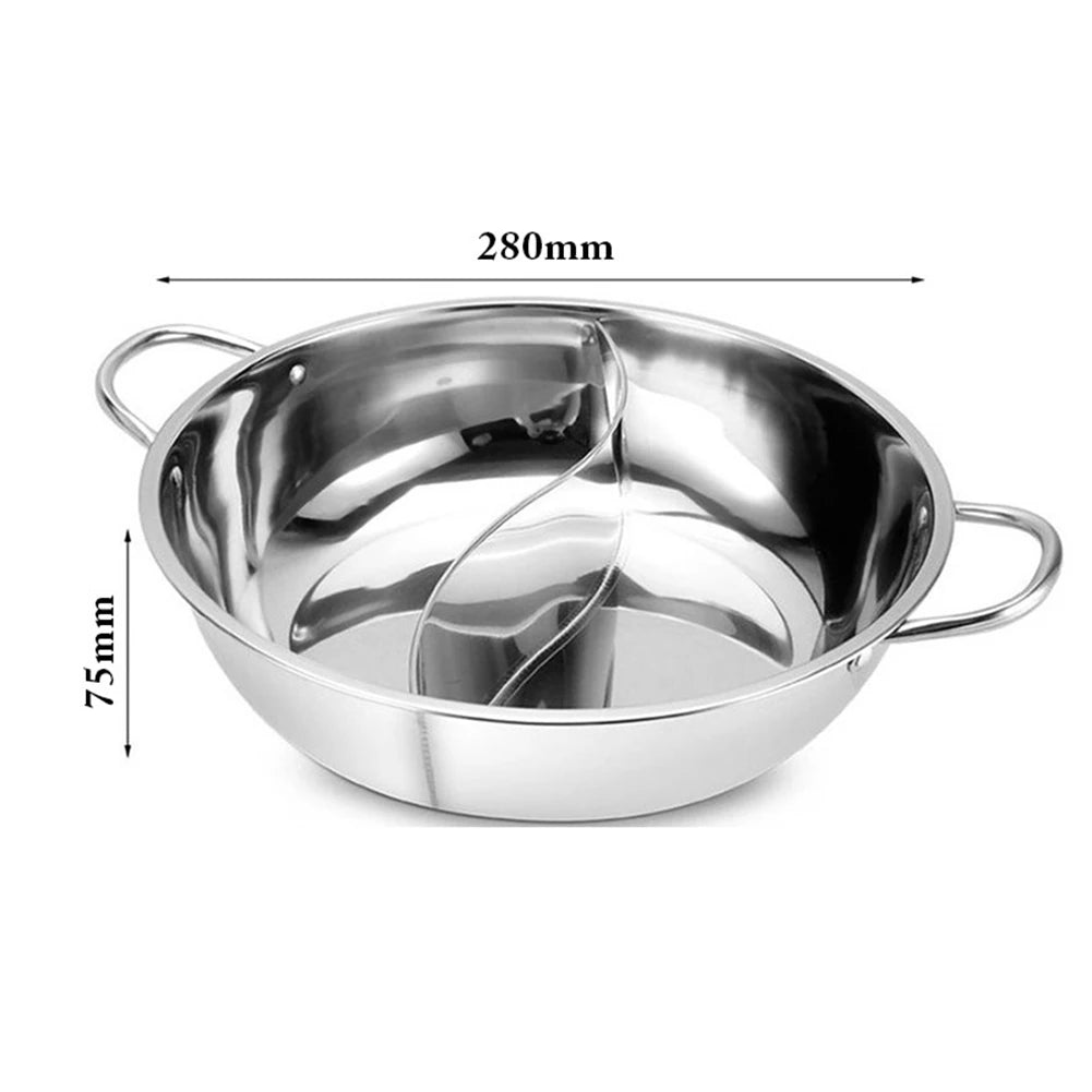 Edelstahl-Doppeltopf mit Trennung: 28/30cm, geeignet für Gasherd