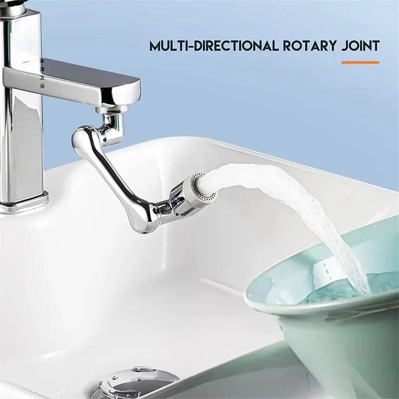 Universal Rotations-Wasserhahn-Verlängerung mit 1080° Sprühkopf – Robotischer Arm-Aufsatz für Wasserhähne, Ideal für Küche, Mischbatterie und Wasserstrahlregelung