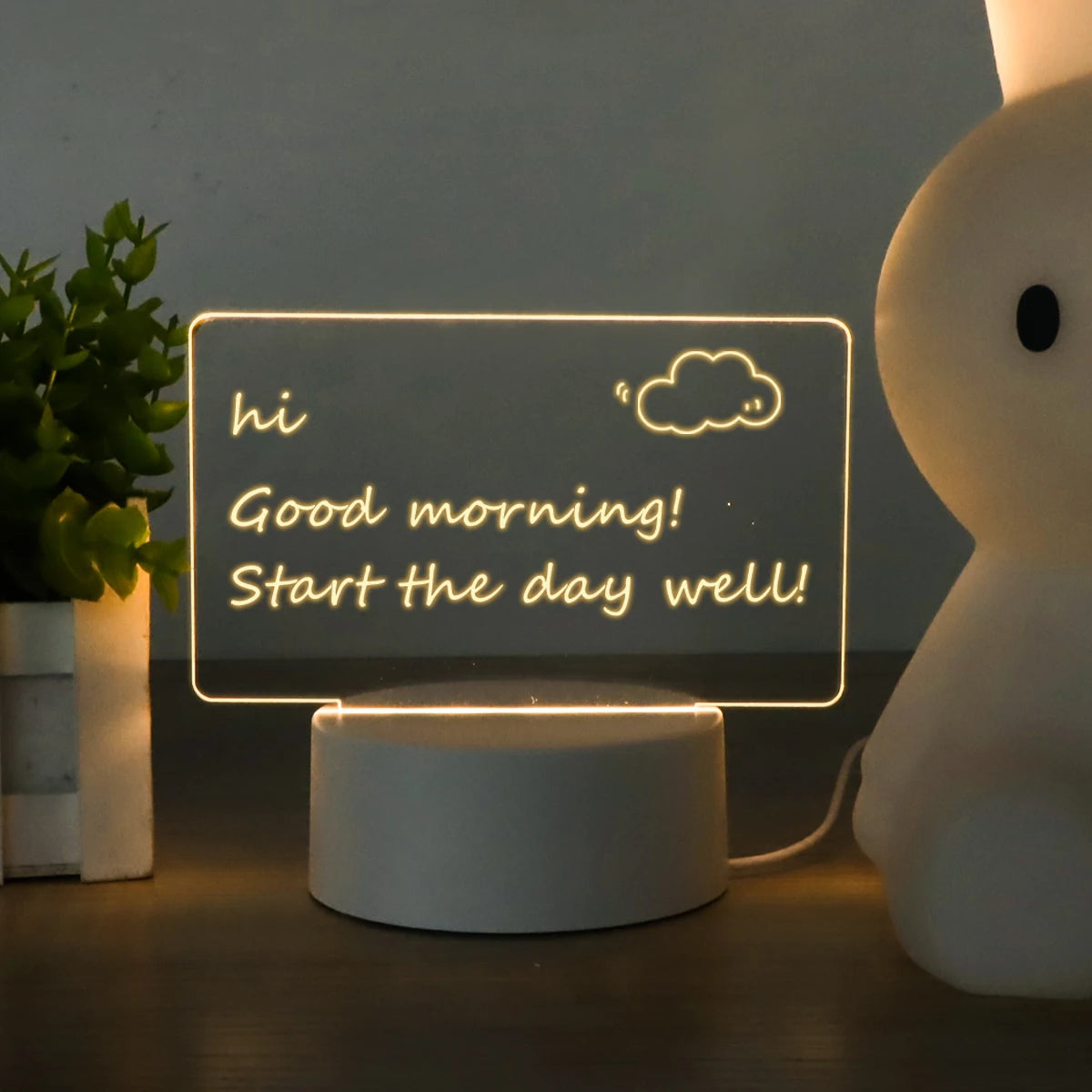 USB LED-Notizenbrett - Kreatives Nachtlicht mit Notizfunktion und Stift, beleuchtete Notizentafel perfekt, als Geschenk!