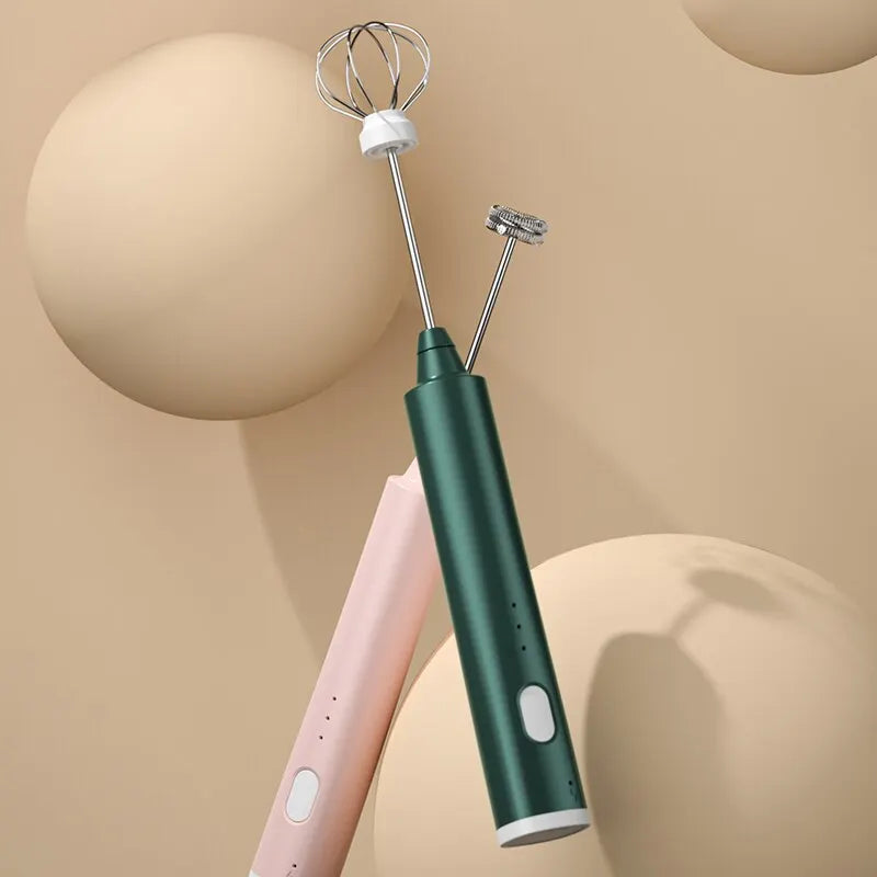 1 Stück USB-aufladbarer Handmixer mit 3 Geschwindigkeitsstufen – Elektrischer Milchaufschäumer, Schaumhersteller und Rührer für Kaffee- und Getränkefrothing, praktische Mixer-Stab
