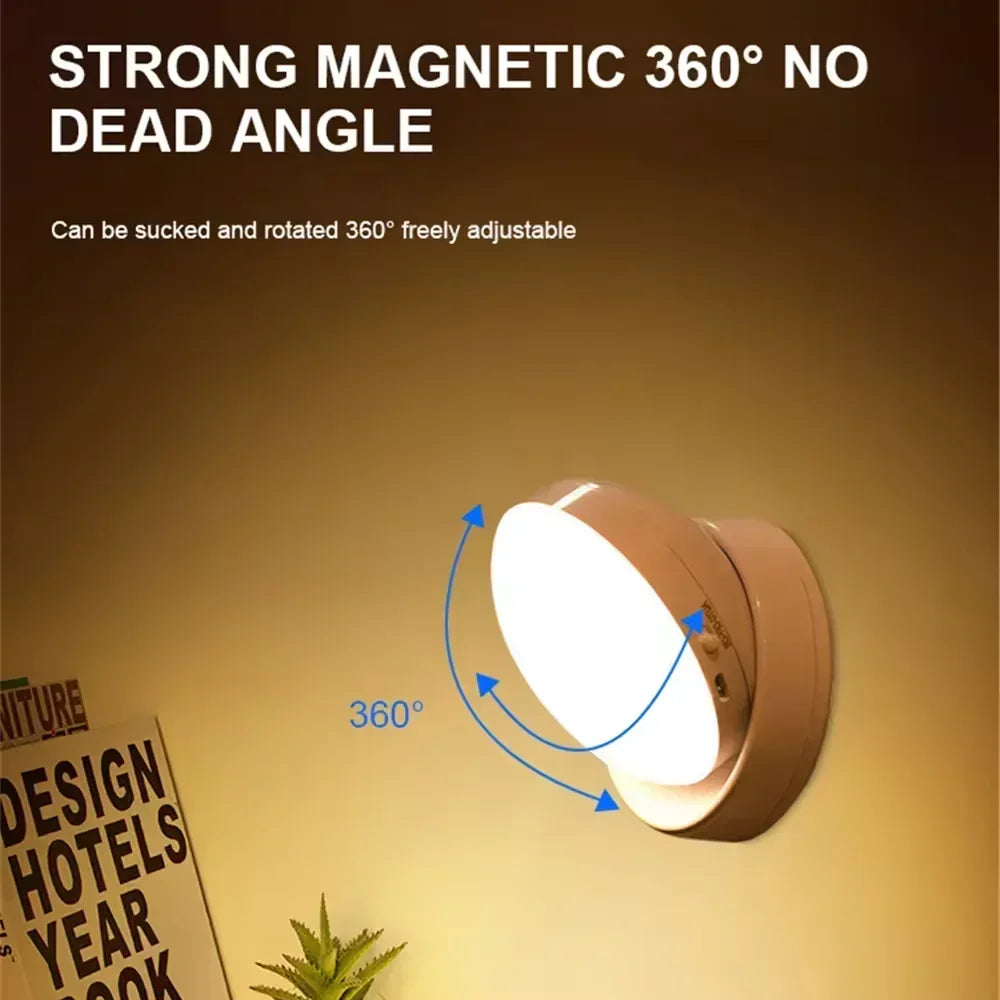 Xiaomi Nachtlampe mit Bewegungssensor – Wiederaufladbares kabelloses LED-Licht mit 360° drehbarer Magnetbefestigung für Küche, Schlafzimmer oder Nachttisch