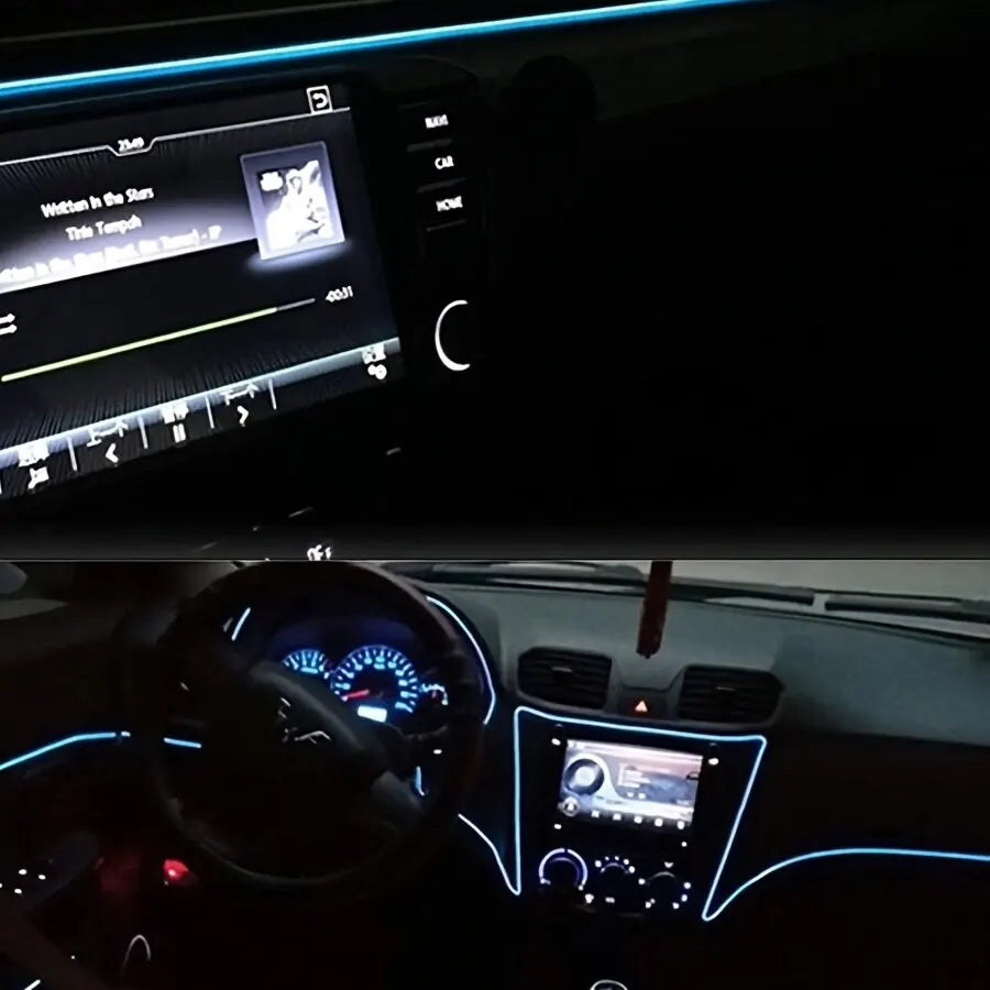Auto-Neon-Leuchtstreifen LED – 2M/3M/5M flexibles EL-Kabel für kreative Innenraumgestaltung, USB-betrieben für einfache und vielseitige Verwendung