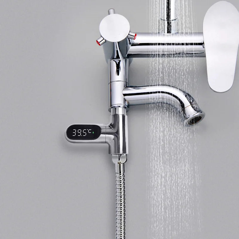 Duschthermometer mit LED-Display - 360° drehbar, 8-85℃, für Badezimmer und Babybad, Wassertemperatur-Monitor