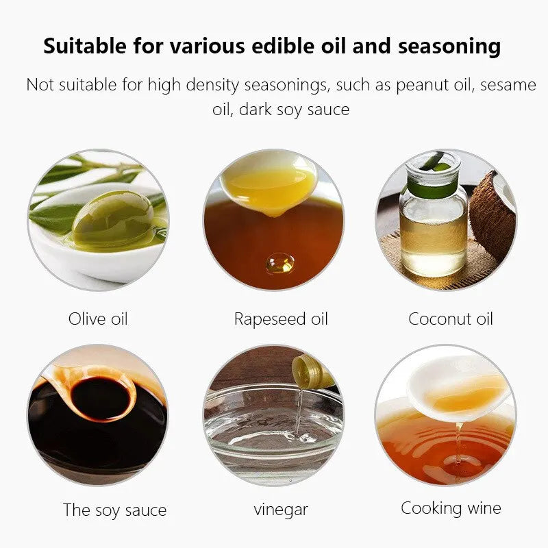 Premium Schwarze Transparente Küchenölflasche - 1 Stück, Sprühflasche für Olivenöl und Kochöl, Perfekt für Fitness und Barbecue, Einfaches Sprühen von Öl