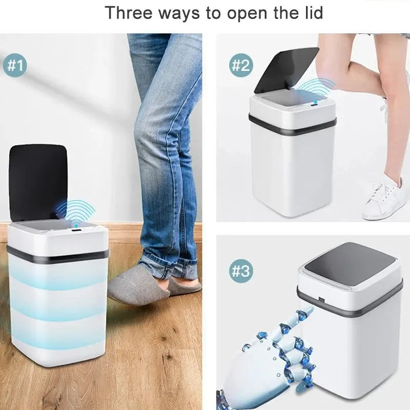 Intelligenter 13L Abfalleimer – Touch-gesteuerter Mülleimer für Küche und Bad, Hygienisch und Platzsparend