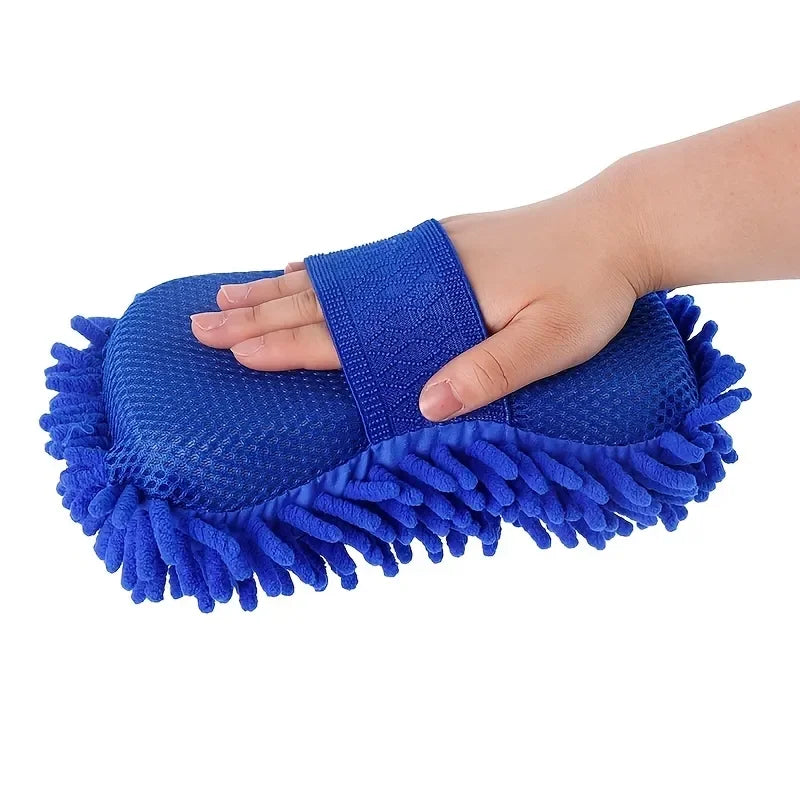 1 Stück Mikrofaserschwamm für Autos – Reinigungs- und Pflege-Set mit Tuch, Bürsten und Handschuh für Detailarbeit