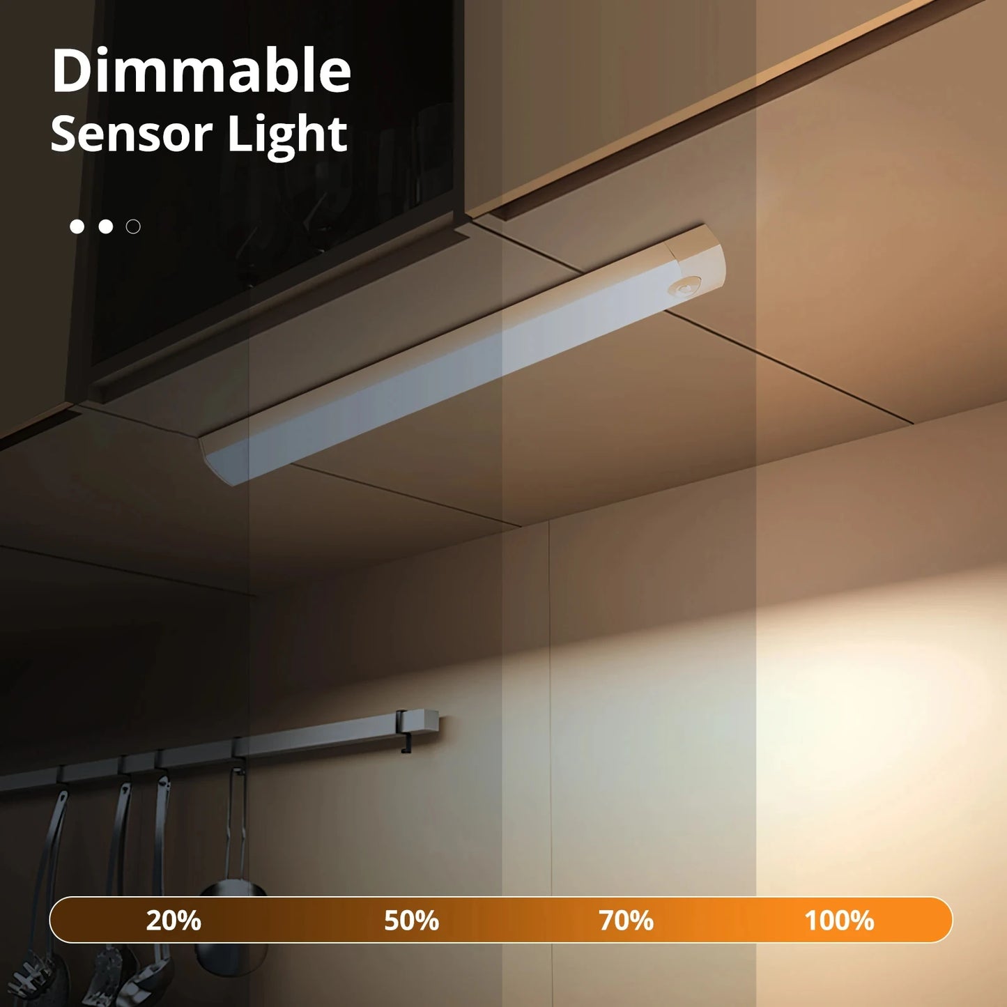 LED-Bewegungssensor-Nachtlicht - Kabelloses USB-aufladbares Lampenlicht für Schrank und Garderobe, Unterbauleuchte für die Küche, Magnetische Lampe mit Bewegungserkennung