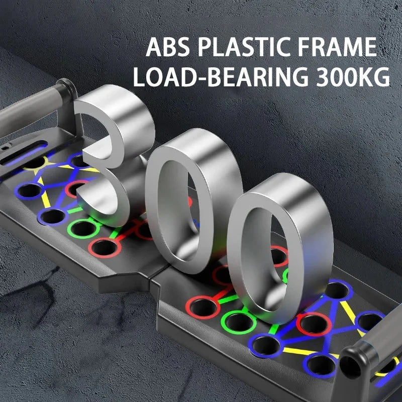 Tragbares, Multifunktionales 4 in 1 Push-up Board Set mit Griffen – Faltbares Fitnessgerät für Brust-, Bauch-, Arm- und Rückentraining zu Hause und Unterwegs