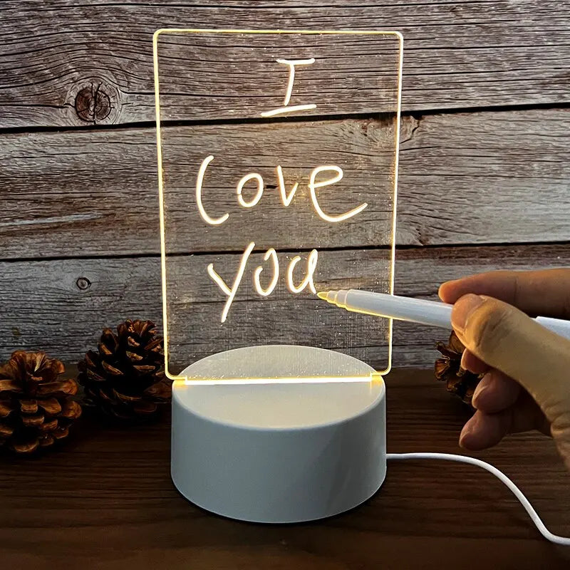 LED Notizboard Nachtlicht – USB-Message Board mit Stift, perfekte Dekoration und Geschenkidee