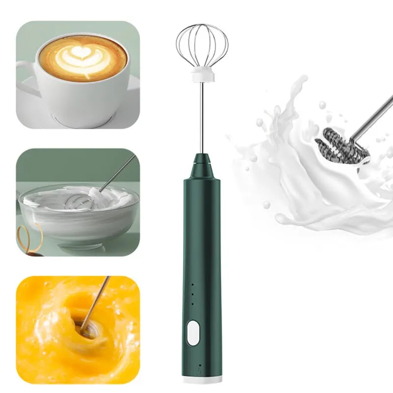 1 Stück USB-aufladbarer Handmixer mit 3 Geschwindigkeitsstufen – Elektrischer Milchaufschäumer, Schaumhersteller und Rührer für Kaffee- und Getränkefrothing, praktische Mixer-Stab