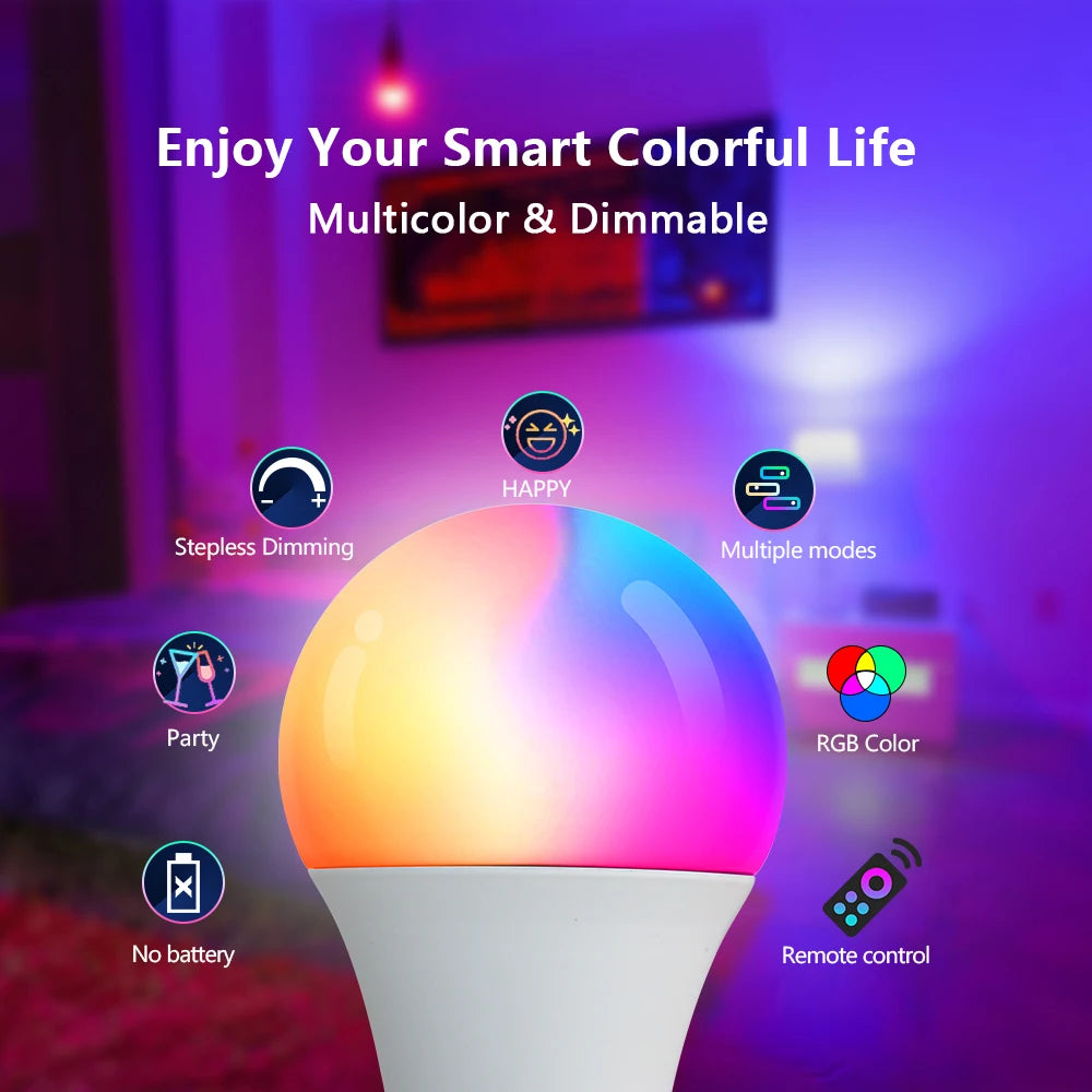 LED-Glühbirnen – Farbstrahlende LED-Lampe mit IR-Fernbedienung, Farbwechsel, und Weißlicht – Ideal als Spotlight für individuelles Lichtambiente