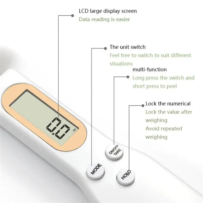 Digitale Messlöffel Küchenwaage mit LCD Display - Verstellbar und Elektronisch, Präzise Messung von Kaffee- und Backpulver, Perfekt für die Küche