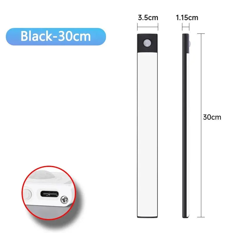 LED Schranklicht mit Bewegungsmelder – USB Type-C wiederaufladbar, Auto-On/Off, Verschiedene Längen für Küche & Kleiderschrank