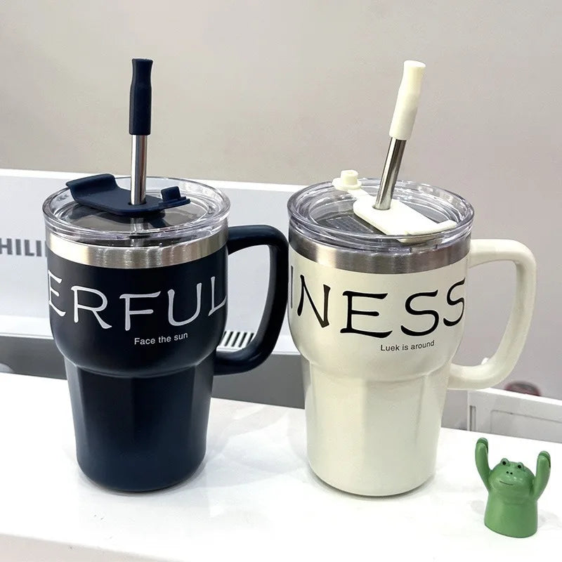 Thermos-Tasse aus Edelstahl: 600ml Thermobecher, auslaufsicher, Vakuumflasche, isolierte Tasse, Kaffeebehälter