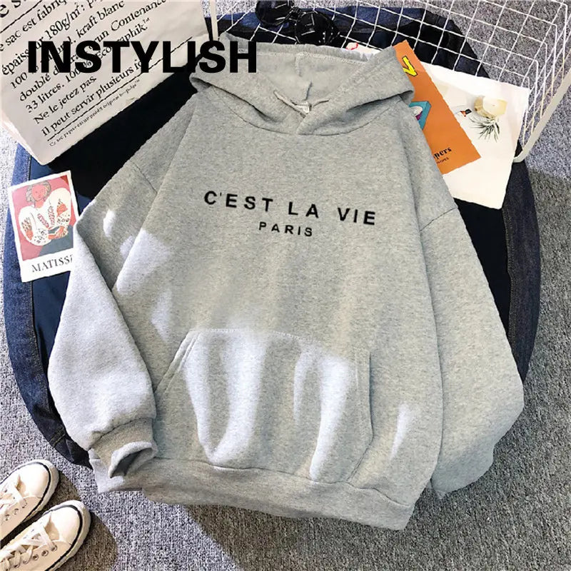 Frühlingshaftes Damen Hoodie – Lässiger Druck, Lose Passform, Langarm, Mit Kapuze, Harajuku-Design, Bequemer Pullover, Streetwear