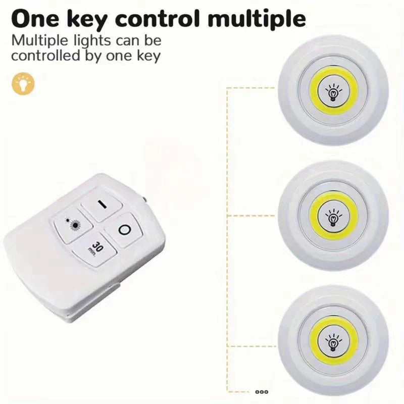 Dimmbares LED-Unterbauleuchte für Kleiderschränke – Fernbedienung und batteriebetriebene Nachtbeleuchtung für Badezimmer und Schränke