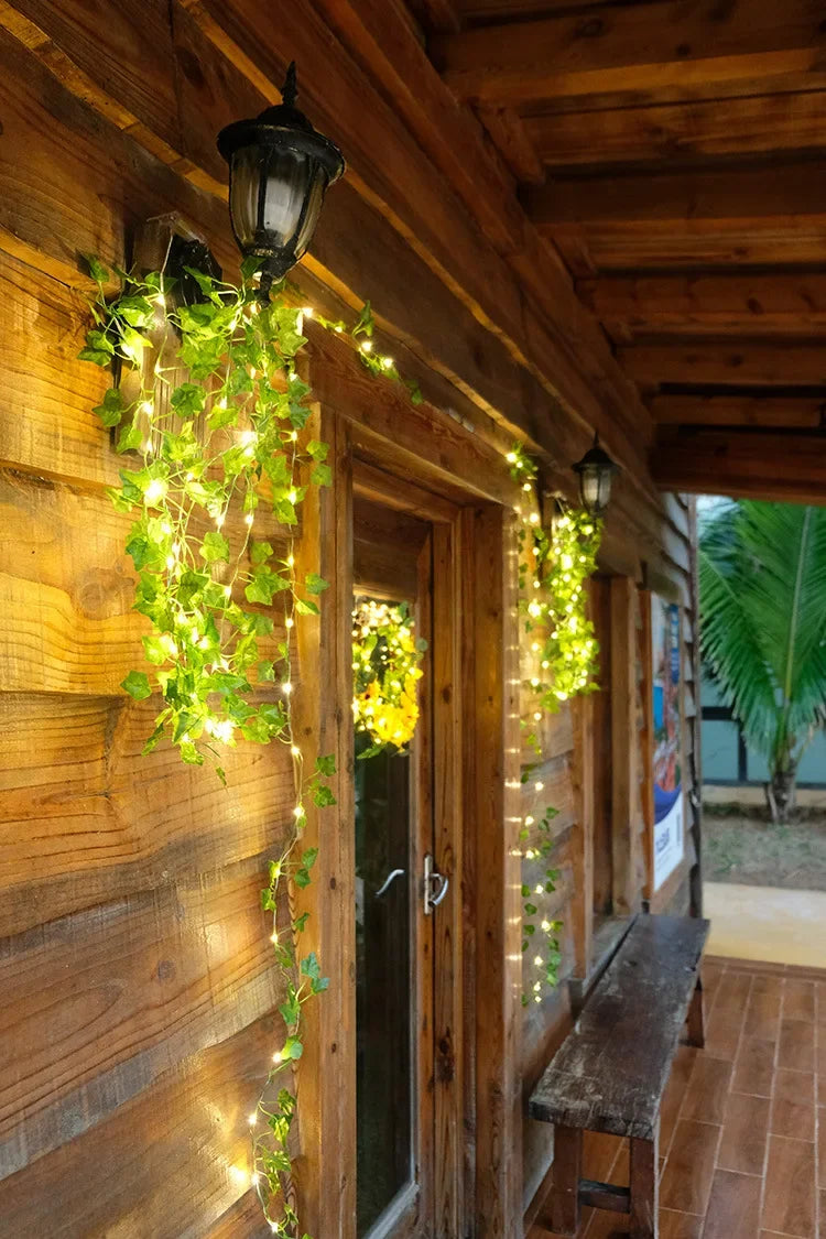 LED Efeu-Girlande – Künstliche Blätter aus Seide, Für Zuhause, Hochzeit, Schlafzimmer & festliche Anlässe