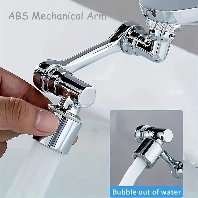2er-Set Wasserhahnverlängerer – ABS-Roboterarm, 1080° drehbare Universalverlängerung für Waschbecken – Ein-Modus Schwenkbarer Wasserhahnaufsatz für Bad und Küche