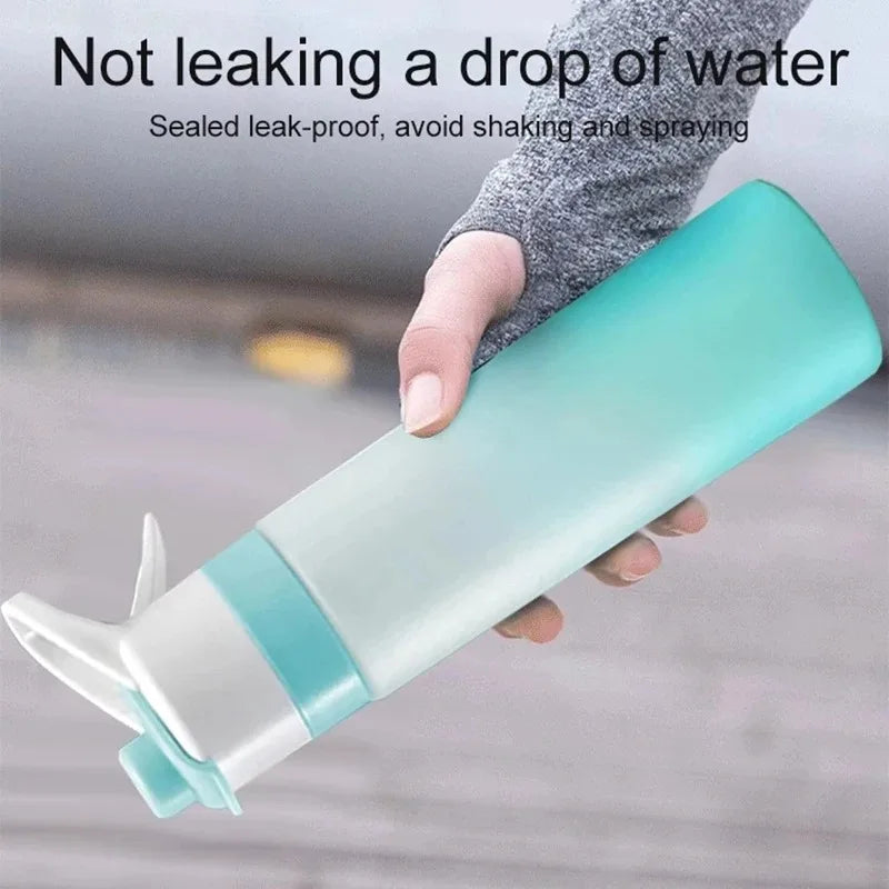 650ml Sprüh-Wasserflasche - Tragbare Outdoor-Sportflasche für Gym, Fitness, Trinken, Wandern und Radfahren, Trinkflasche mit Sprühfunktion