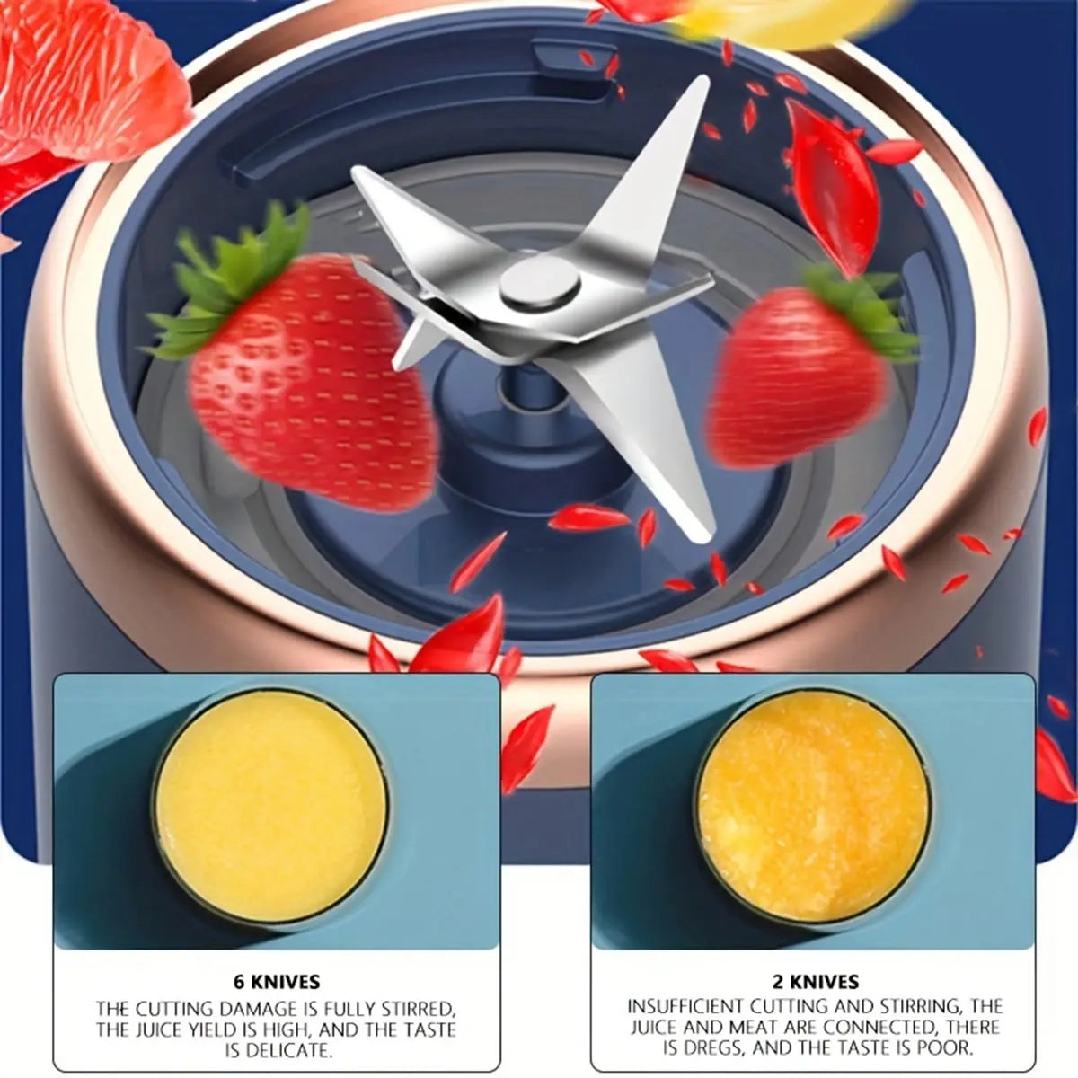 2-in-1 USB-Fruchtmixer und Doppeltassen-Entsafter – Tragbarer Elektrischer Mixer für Obst, Milchshakes und Säfte