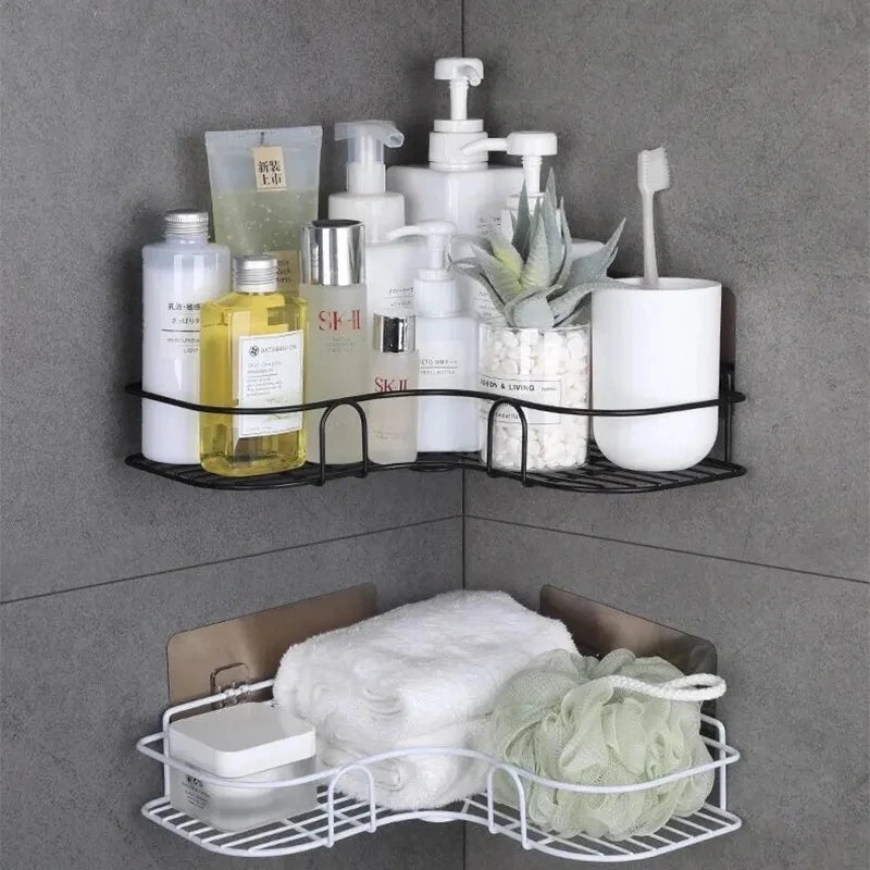 Eckregal für das Badezimmer - Platzsparendes Wandregal ohne Bohren, Multifunktionales Duschregal für Shampoo, Seife und Bad-Accessoires, Ideal für eine gut organisierte und saubere Dusche