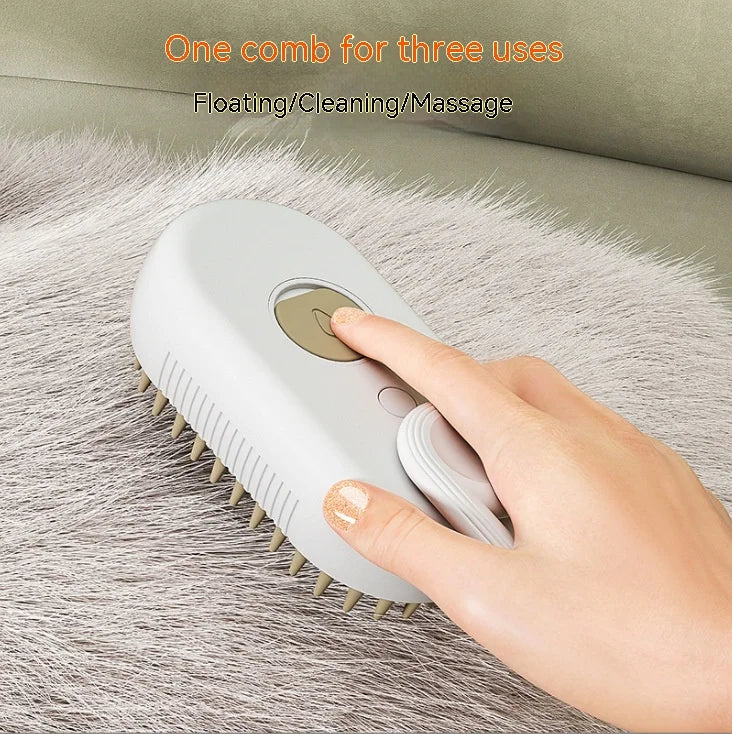 Elektrischer Sprühkamm für Katzen und Hunde – Neuer Pet Spray Comb mit Ein-Knopf-Sprühfunktion, Anti-Fliegenschutz und Massagebürste