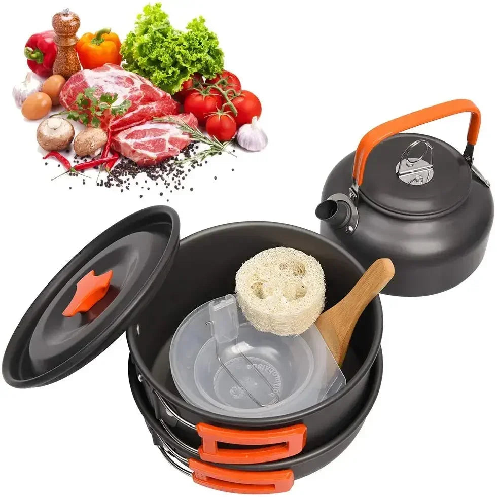 Camping Kochgeschirr Set aus Aluminium