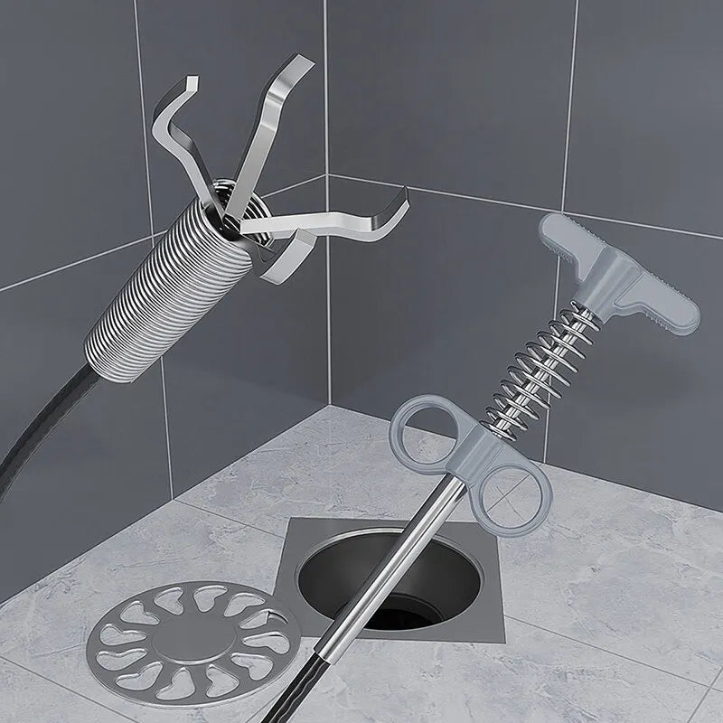 160 cm Abflussreiniger – Flexibles Rohrreinigungswerkzeug aus Federstahl für Küche und Badezimmer, Effektives Entstopfungswerkzeug für Abflüsse und Rohre