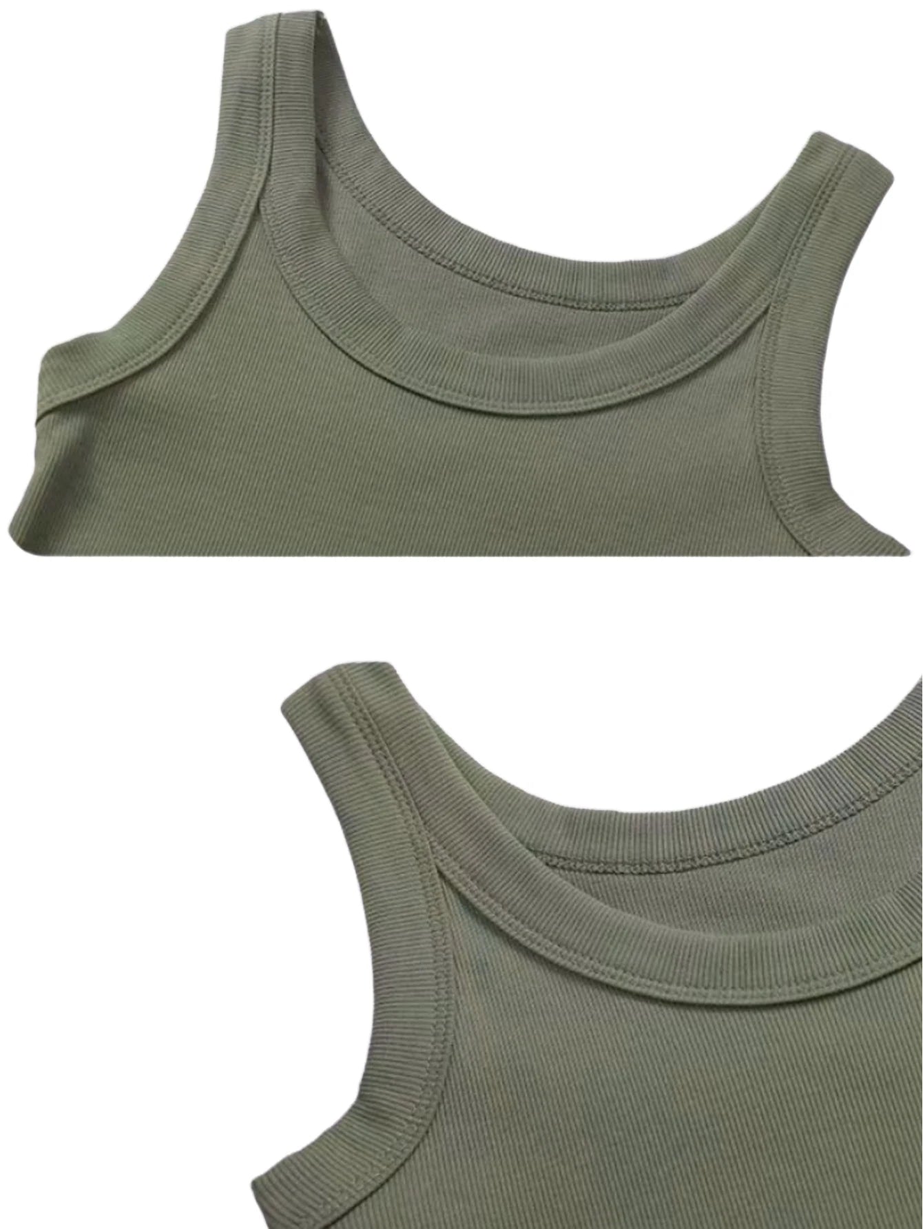 Damen Schlankes ärmelloses Camis – Sexy Strickweste mit Rundhals-Tanktop, Gerippt für den Sommer, Einheitsfarbiges Basic-Leibchen