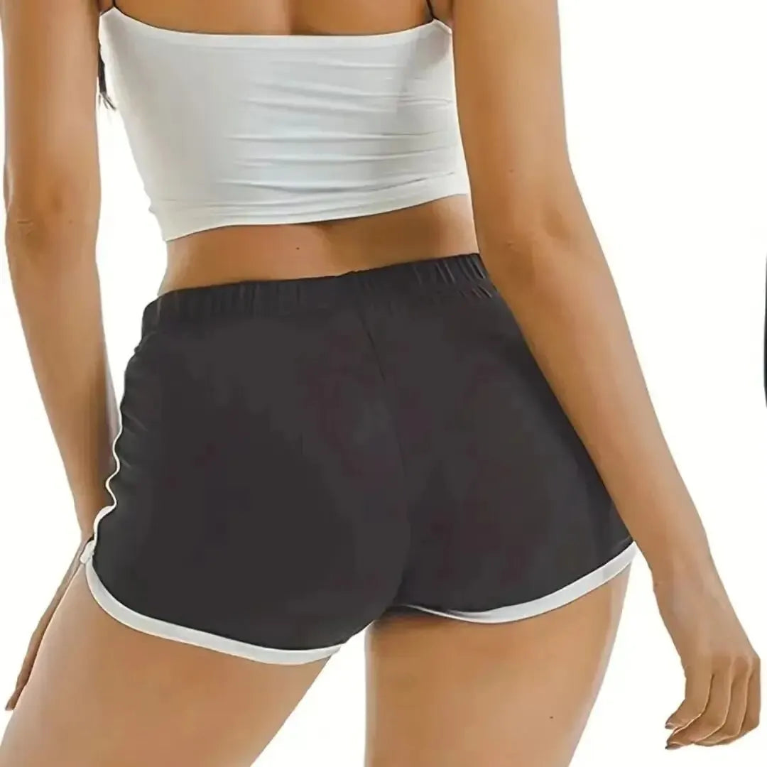 Damen Sport-Shorts – Lässige, lockere, gerade geschnittene High-Waist-Yoga-Hotpants, dünnes, atmungsaktives Material mit Anti-Rutsch-Funktion für maximalen Komfort bei Training und Freizeit