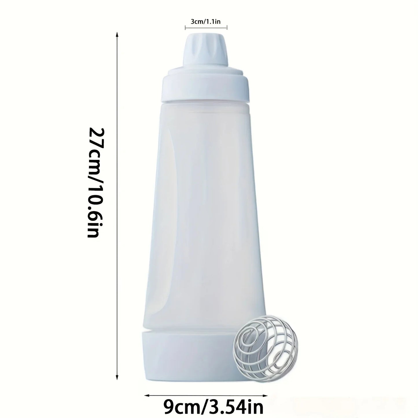 Professionelle Teigmischflasche mit Blender-Ball und Schneebesen – Ideal für die Zubereitung von Pancakes, Cupcakes, Muffins, Crêpes und andere Backwaren