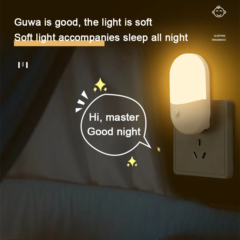 Steckdosen Nachtlicht mit EU Stecker – Mini Nachttischlampe, Augenschonend & Energiesparend, Ideal für Schlafzimmer & Wohnzimme