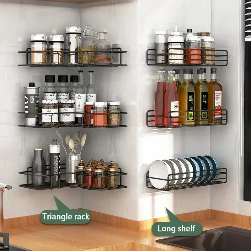 Eckregal für das Badezimmer - Wandmontiertes Toilettenregal ohne Bohren, Duschregal für Shampoo und Bad-Organizer