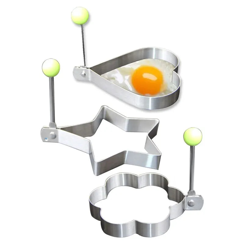 1/5 Stück Edelstahl Omelette-Form – Herzförmige Bratform für Spiegeleier, Frühstücksbackform und Kochwerkzeug für liebevoll gestaltete Gerichte, Eierformen zum Braten