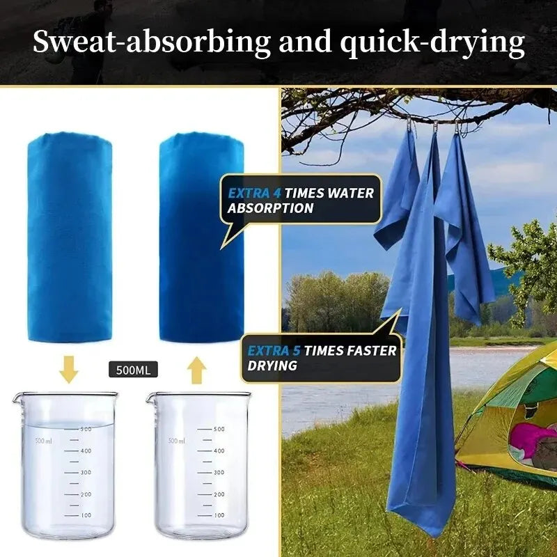 Schnelltrocknendes Sporttuch 40x80 cm – Ideal für Schwimmen, Fitness, Camping, Laufen und Strand – Vielseitiges Handtuch für Gym und Outdoor-Aktivitäten