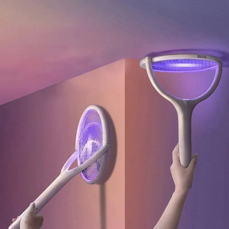5-in-1 Elektro-Mückenvernichter Racket – Schnelles Laden, Sicher isoliert, Verstellbarer Griff, Integrierte Batteriebetriebene Lampe, Effektiver Insekten-Killer aus robustem ABS